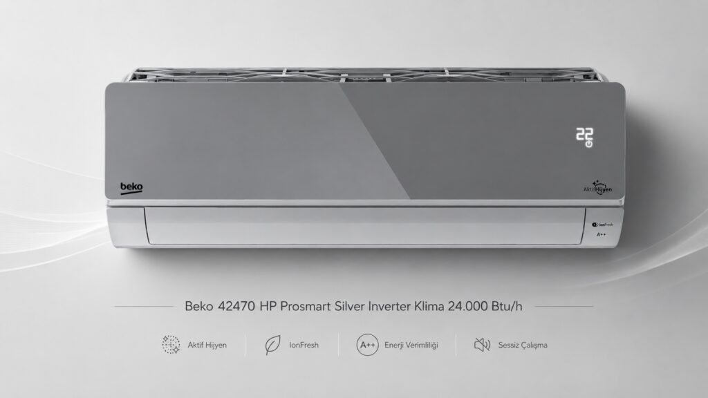 Beko 42470 HP Prosmart Silver Inverter Klima 24.000 Btu/h